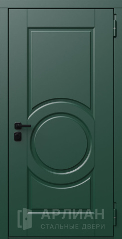 Фото «Утепленная дверь с порошковой отделкой в зеленом цвете №19»